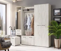 Модульная прихожая Италия дуб крафт белый