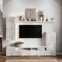 Гостиная Диаманд белый/цемент светлый