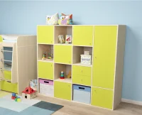 Стеллаж Джери-2 дуб молочный/лайм