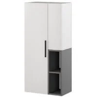 Шкаф-пенал настенный  Альберо белый/графит серый