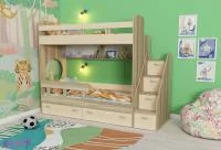 Кровать двухъярусная Юниор-1 ясень/дуб молочный