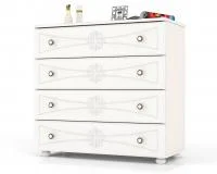 Комод Онега К-15 дуб беленый/белый вельвет