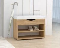 Обувница мягкая №3 дуб крафт золотой/белый экокожа Обувница мягкая №3 дуб крафт золотой/белый экокожа