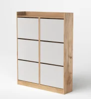 Обувница Охта Лайт 1200.6 дуб вотан/белый