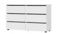 Комод 6 ящиков Токио белый текстурный