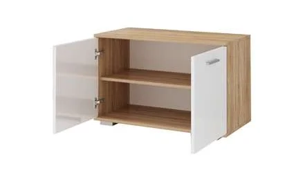 Обувница Италия О-800 дуб сонома/белый глянец Обувница Италия О-800 дуб сонома/белый глянец