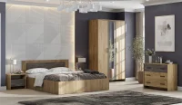 Модульная спальня МСП-1 дуб золотой/камень темный