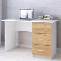 Стол письменный Сити-1 белый/дуб крафт золотой