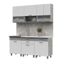 Кухня Денвер 1,8 белый/ателье светлое