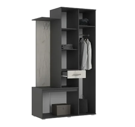 Прихожая Лира графит/дуб крафт белый