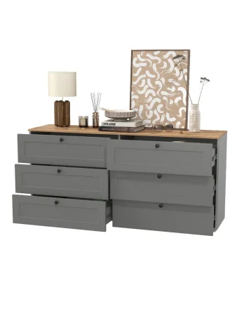 Комод Остин 16.240 серый графит/дуб крафт золотой