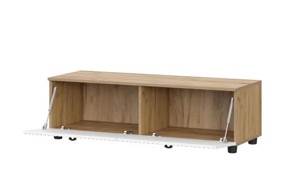 Тумба телевидеоаппаратура со створками Милан дуб золотой/белый матовый Тумба телевидеоаппаратура со створками Милан дуб золотой/белый матовый