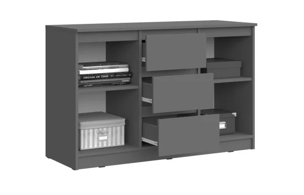 Комод Челси 1200 (2 двери 3 ящика) графит