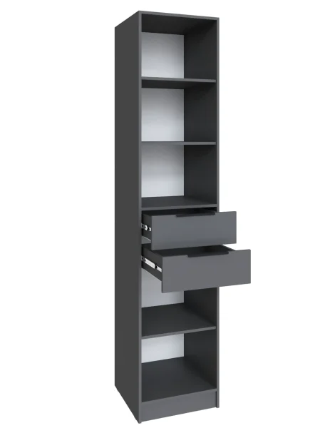 Шкаф Мадрид 0,5 с 2 ящиками графит серый