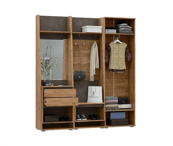 Модульная прихожая Соренто дуб крафт золотой/бетон темный