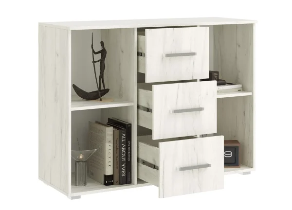 Комод Фиеста New 3 ящ 2 двери (1200) графит/дуб крафт белый