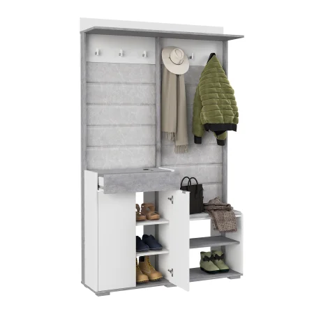 Прихожая Акцент №2 белое сияние/цемент светлый