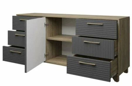 Комод Копенгаген дуб самдал/серый графит