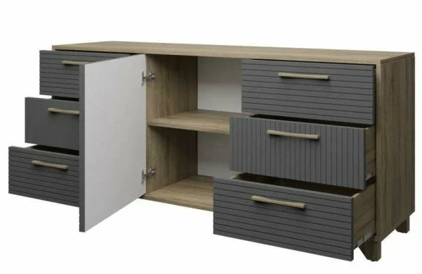 Комод Копенгаген дуб самдал/серый графит