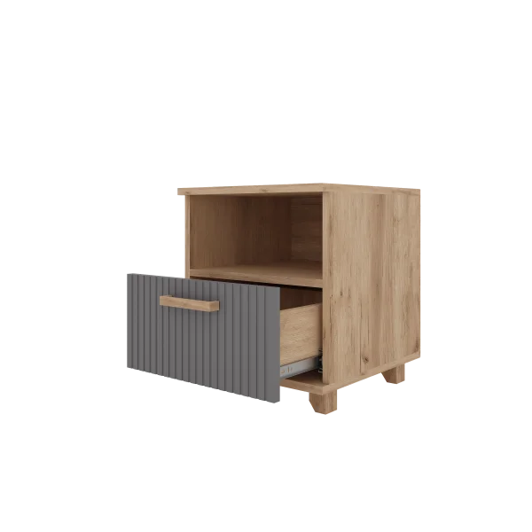 Тумба прикроватная Ньерд дуб вотан/черника