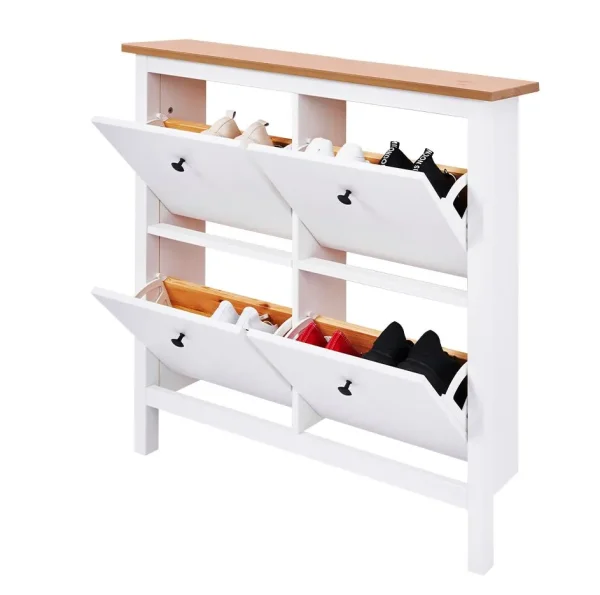 Тумба для обуви Кымор 106 белый/светло-коричневый