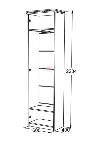 Шкаф 2-х дверный для одежды №2 Ольга-13 ясень анкор темный/ясень анкор светлый