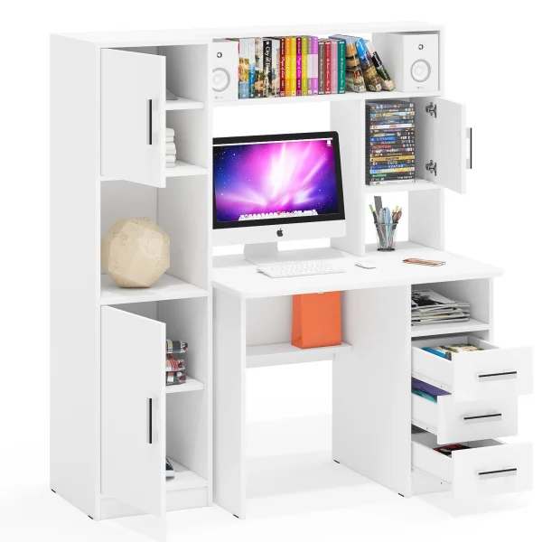 Компьютерный стол с пеналом СК-9 белый