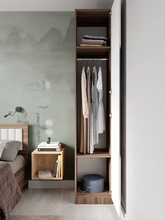 Шкаф Роза 450 орех франклин/белый софт тренто