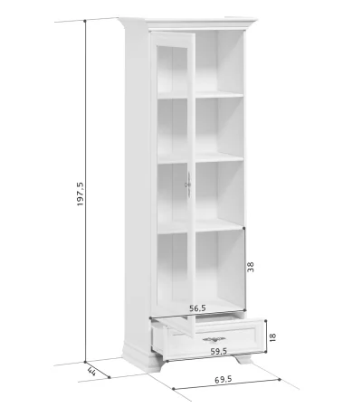 Шкаф-витрина Кентаки REG1W1S белый