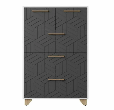 Комод Амстердам белый/серый графит