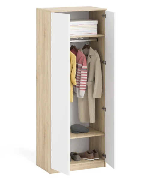 Шкаф двухдверный МШ 800.1 дуб сонома/белый