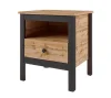 Тумба прикроватная Лофт KOM1S дуб вотан/черный