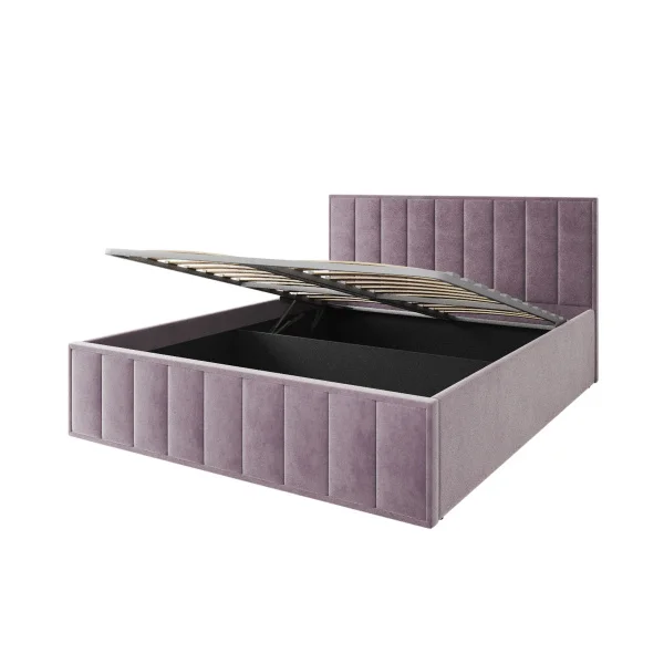 Кровать Лана 160х200 с подъемным механизмом, велюр пудра