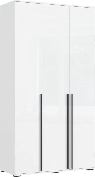 Шкаф 3-х створчатый Норд 1200 белый/белый глянец
