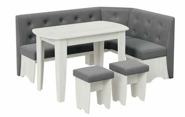 Кухонный комплект Барселона дуб крафт белый, микровелюр Duna Steel