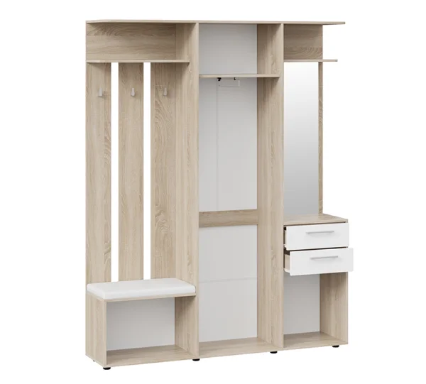 Набор мебели для прихожей Витра тип 2 дуб сонома/белый ясень