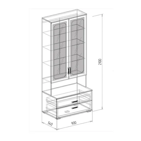 Витрина Нежность №7 бодега/рельеф пастель