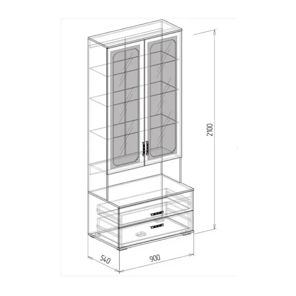 Витрина Нежность №7 бодега/рельеф пастель
