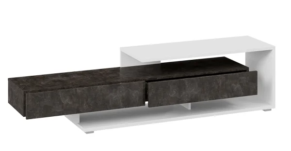 Тумба ТВ Монтана тип 4 белый/ателье темный глянец