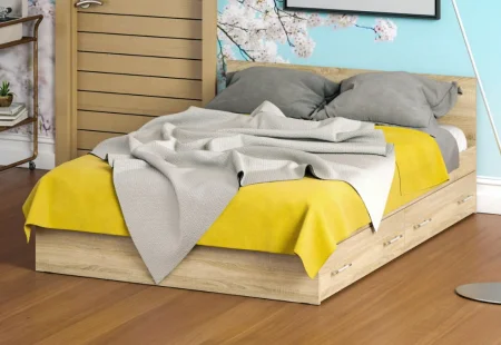 Кровать Стандарт с ящиками дуб сонома