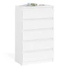 Узкий комод пять ящиков МК 700.5 белый