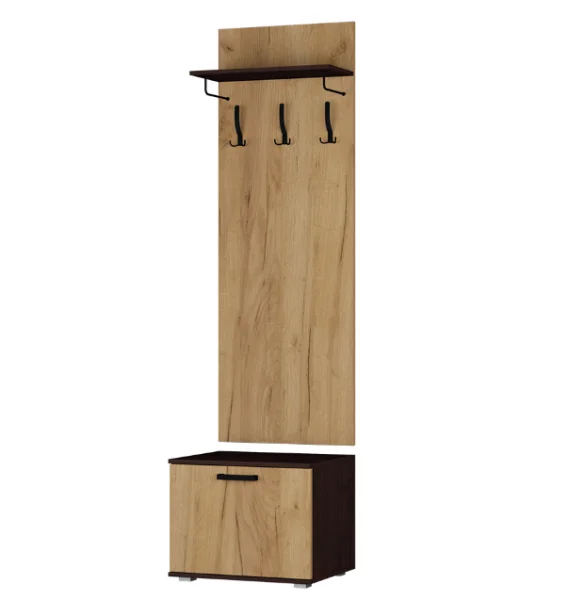 Вешалка с тумбой Сафари С-2 венге/дуб крафт золотой