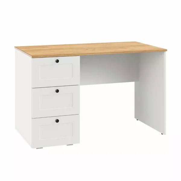 Стол письменный Остин 12.159 белый шагрень/дуб крафт золотой