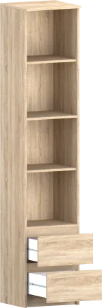 Стеллаж с ящиками Б 5.04 дуб сонома (серия без ручек)