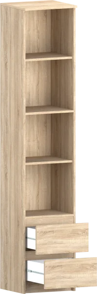 Стеллаж с ящиками Б 5.04 дуб сонома (серия без ручек)