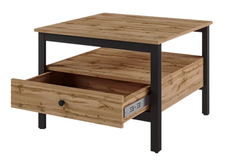 Стол журнальный Лофт дуб вотан/черный