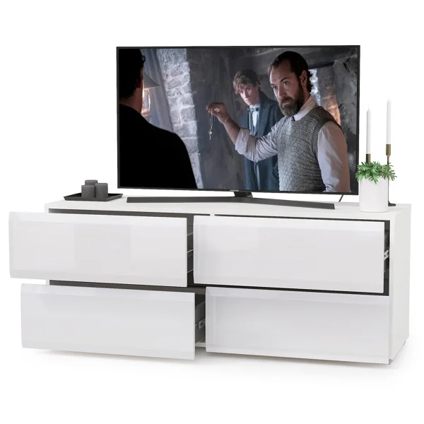 Тумба под ТВ Сидней 13.63 белый/белый глянец