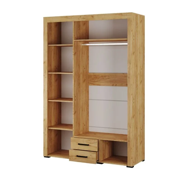 Шкаф 3-х створчатый Адель дуб крафт золотой/белый