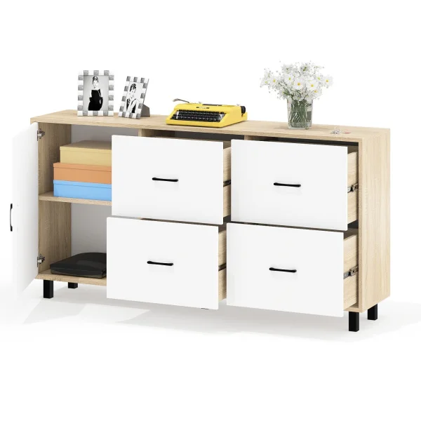 Комод 125-1704 дуб сонома/белый
