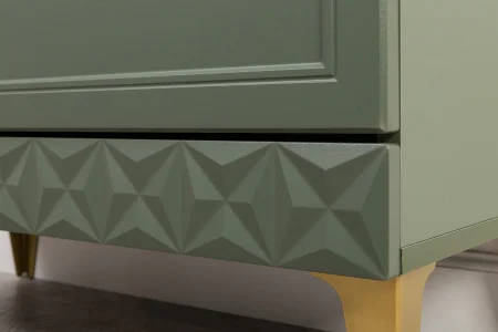 Комод Марион 16.249 дымчатый зеленый/олива шагрень